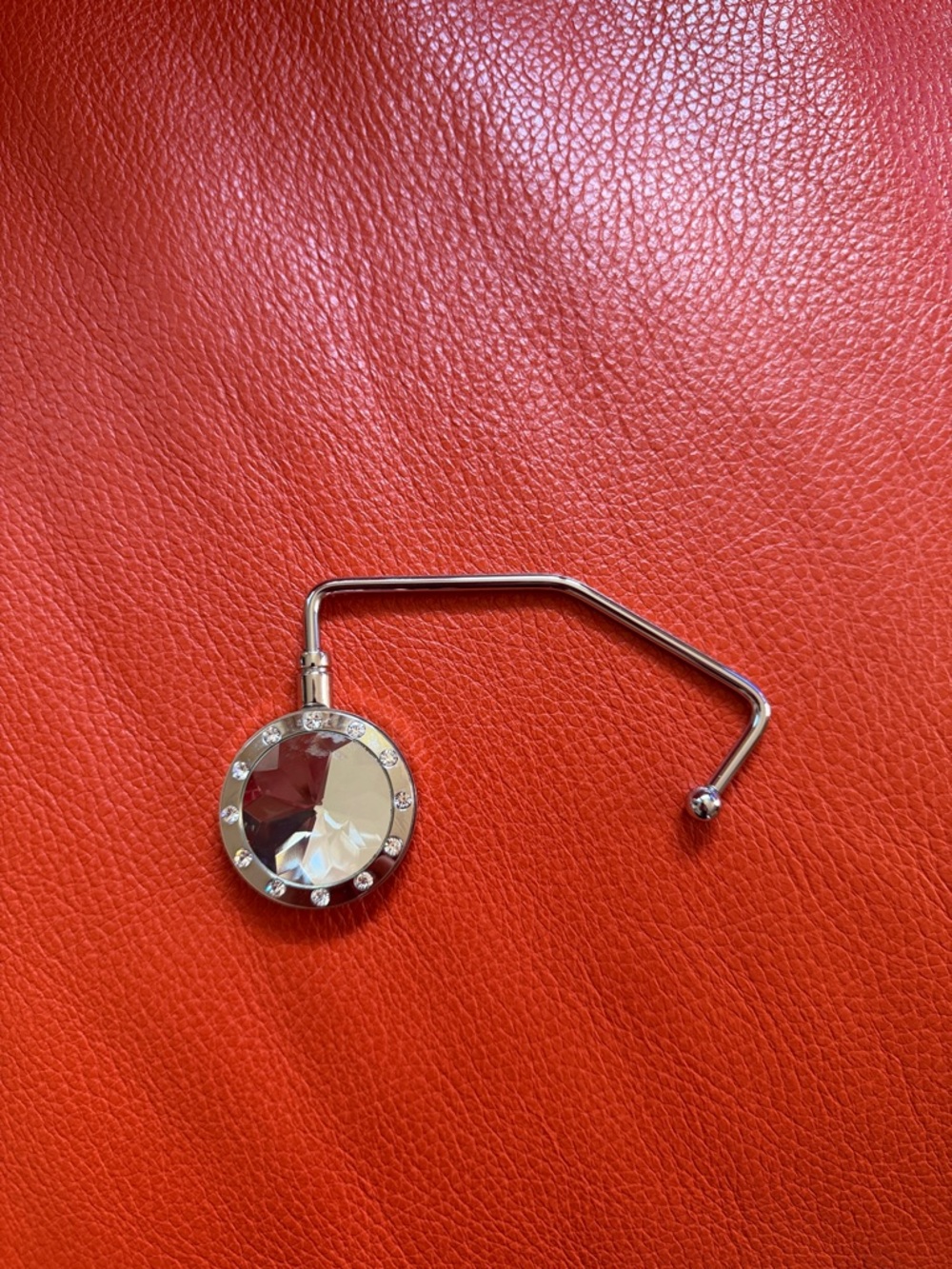 Crystal Accent Purse Hook in Silver